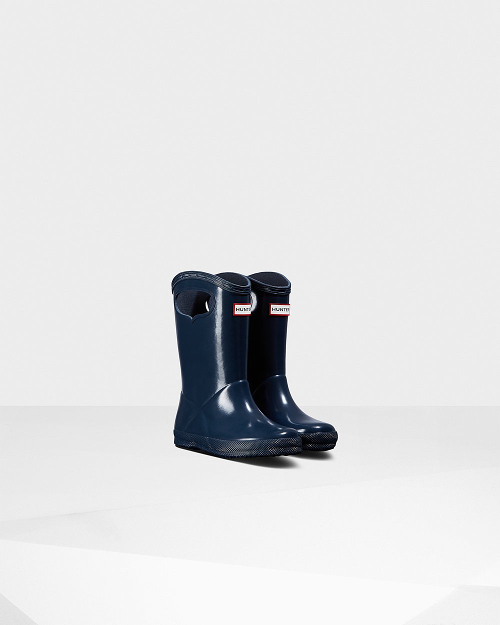 Botas De Agua Hunter Niños Azul Marino Original First Classic Grab Handle Gloss 073561-VKE
